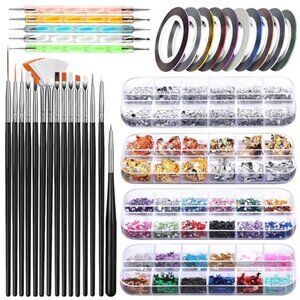Nail Art Brush,Nail Art Decorations Kit with Nail Pen Designer Dotting Tools